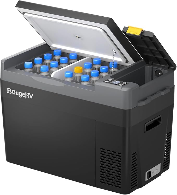 BougeRV 12 Volt Refrigerator, CRPRO 30 Quart 12V Car Fridge, Portable Freezer (-8℉~50℉), Compressor