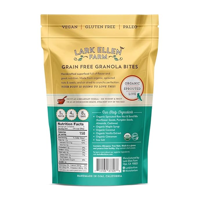 Lark Ellen Farm Granola Bites Vanilla Cinnamon, 8 Ounce