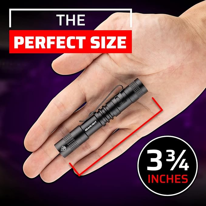 GearLight UV Flashlight S50-365 nm Mini Blacklight Ultraviolet Pen Flashlights for ID Check, Leak