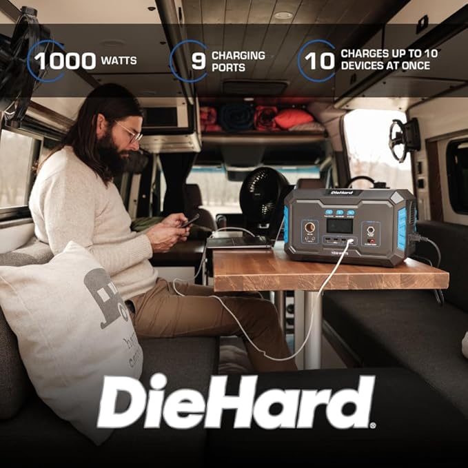 DieHard Portable Power Station 1000-Watt (2000-Watt Peak) - Quiet, Lightweight Solution for Home