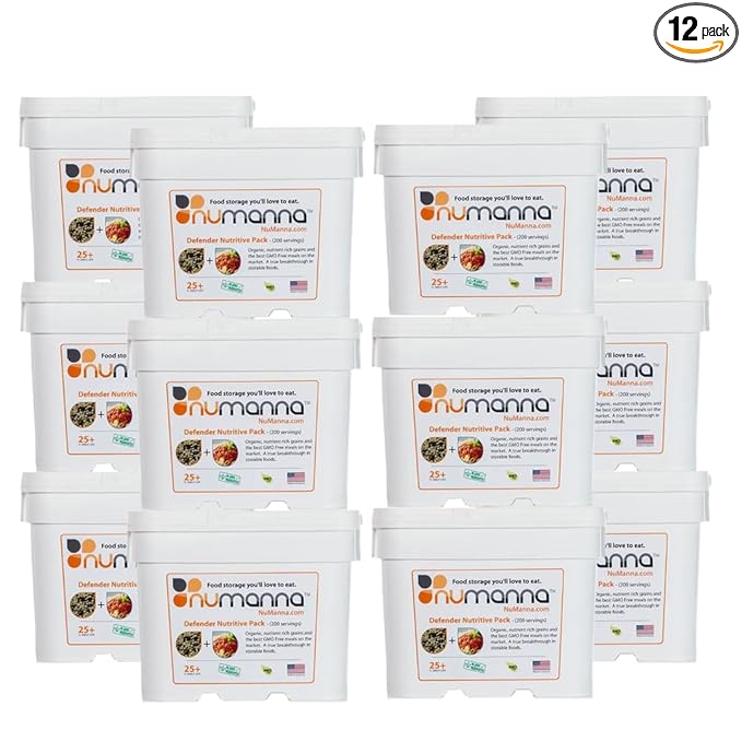 Numanna Defender Nutritive Pack Bucket 2,448 Servings | 12-Months Emergency Food Supply | GMO-Free