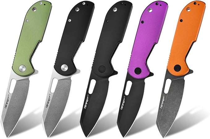 TONIFE Galaxy Mini Folding Knife with D2 Steel Blade and Aluminum Handle, EDC Pocket Tool for