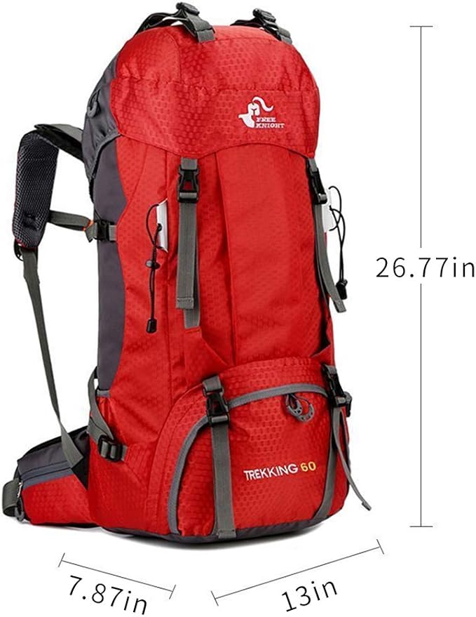 Bseash 60L Waterproof Hiking Camping Backpack with Rain Cover, Large Outdoor Sport Travel Daypack