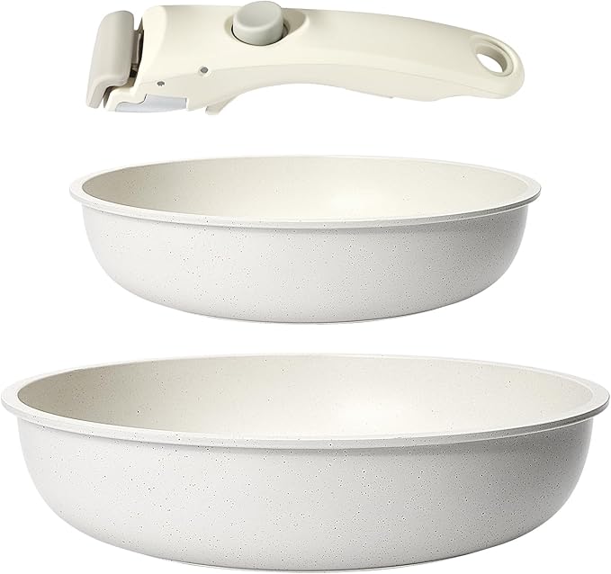 GiPP Non Stick Frying Pans Set Removable Handle, Oven Safe Nonstick Fry Pan Skillets with