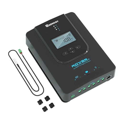 Renogy Rover 30A 12V/24V Auto DC Input MPPT Solar Charge Controller Parameter Adjustable LCD