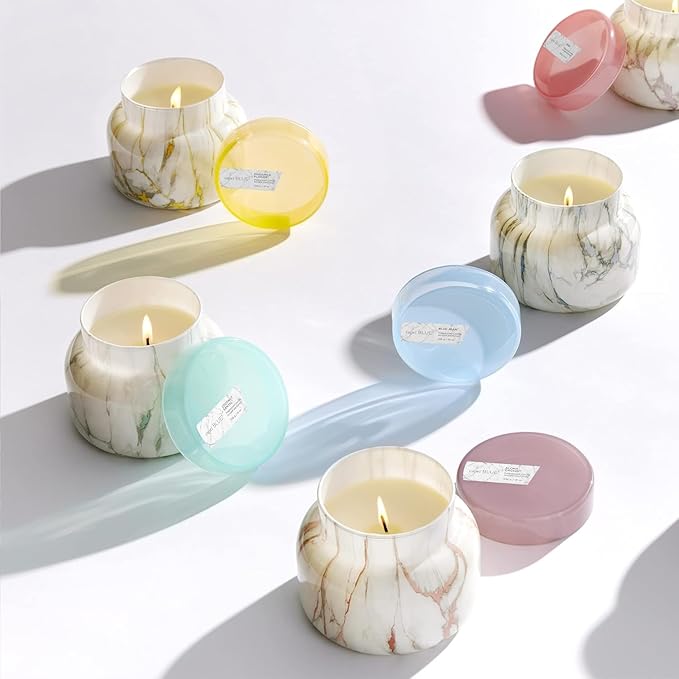 Capri Blue Modern Marble Jar Candles - Luxury Scented Candles for Home - Long Lasting Soy Wax Blend