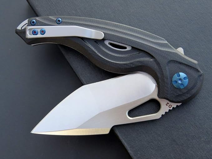 Eafengrow EF936 Pocket Knife,G10 Handle D2 Steel Blade Knife with Ball Bearing Safe Open Flipper