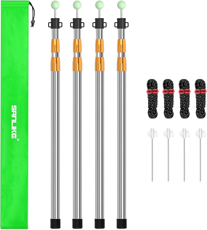 SANLIKE Telescoping Tarp Pole Heavy Duty Tent Poles, 33"-86.6"/94" Thickened Tube Collapsible