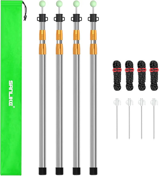 SANLIKE Telescoping Tarp Pole Heavy Duty Tent Poles, 33"-86.6"/94" Thickened Tube Collapsible
