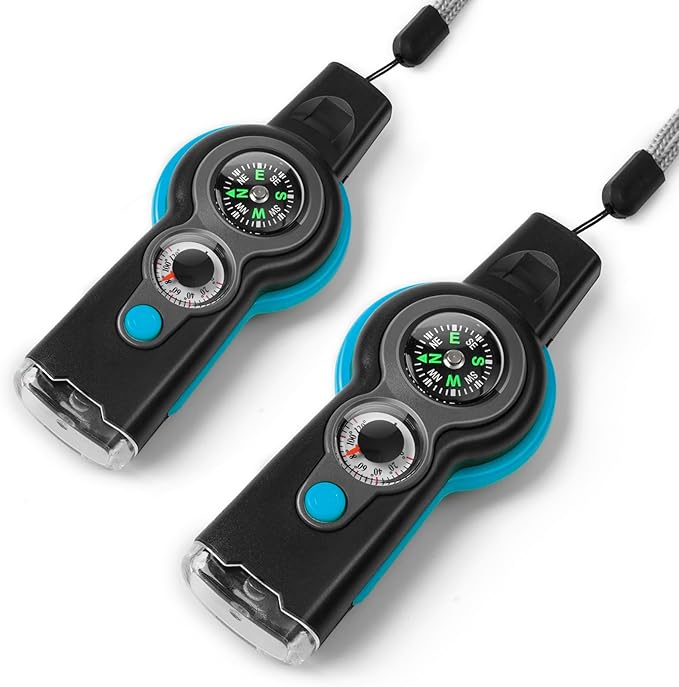 Emergency Survival Function Whistle, Outdoor Multifunctional Tool Safety Whistle with Lanyard