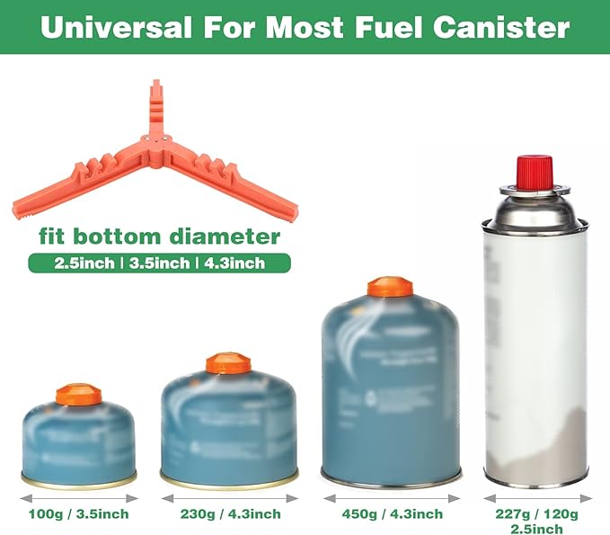 WADEO Portable Camping Stove Burner, Backpacking Stove with 1LB Propane Tank Adapter, Fuel Can