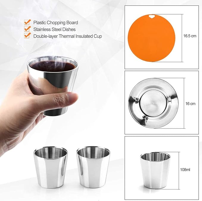 Pots and Pans Set Lixada Outdoor Camping Cookware Mess Kit Camping Cooking Set Tableware with Stove