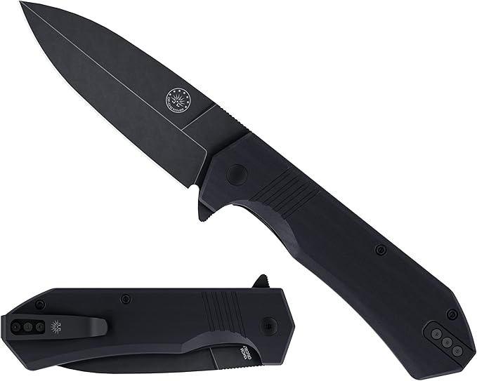 Off-Grid Knives - Stinger XL Folding Knife w. Spear Point Blade, Crucible 154CM Steel, G10 Scales