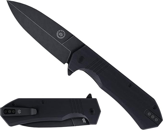Off-Grid Knives - Stinger XL Folding Knife w. Spear Point Blade, Crucible 154CM Steel, G10 Scales