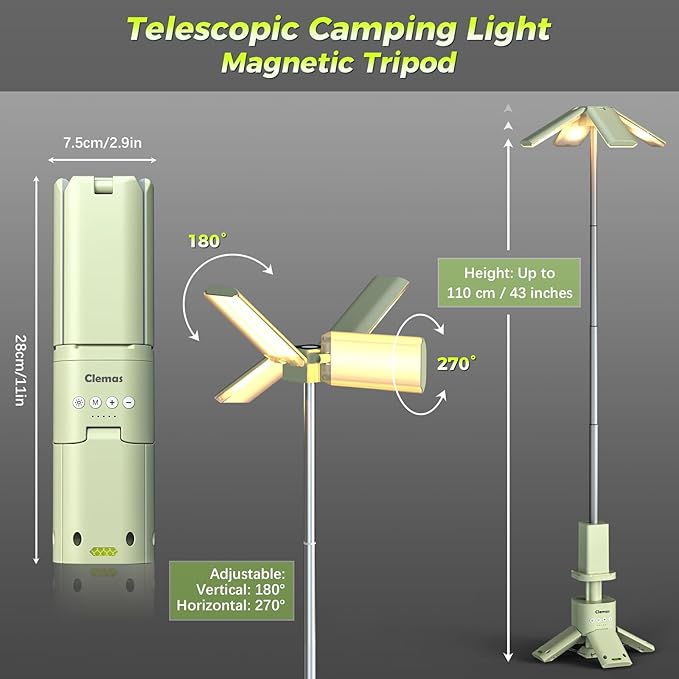 Telescopic Camping Lights Rechargeable 14000 mAh Led Multifunction Magnetic Lanterns Job Site