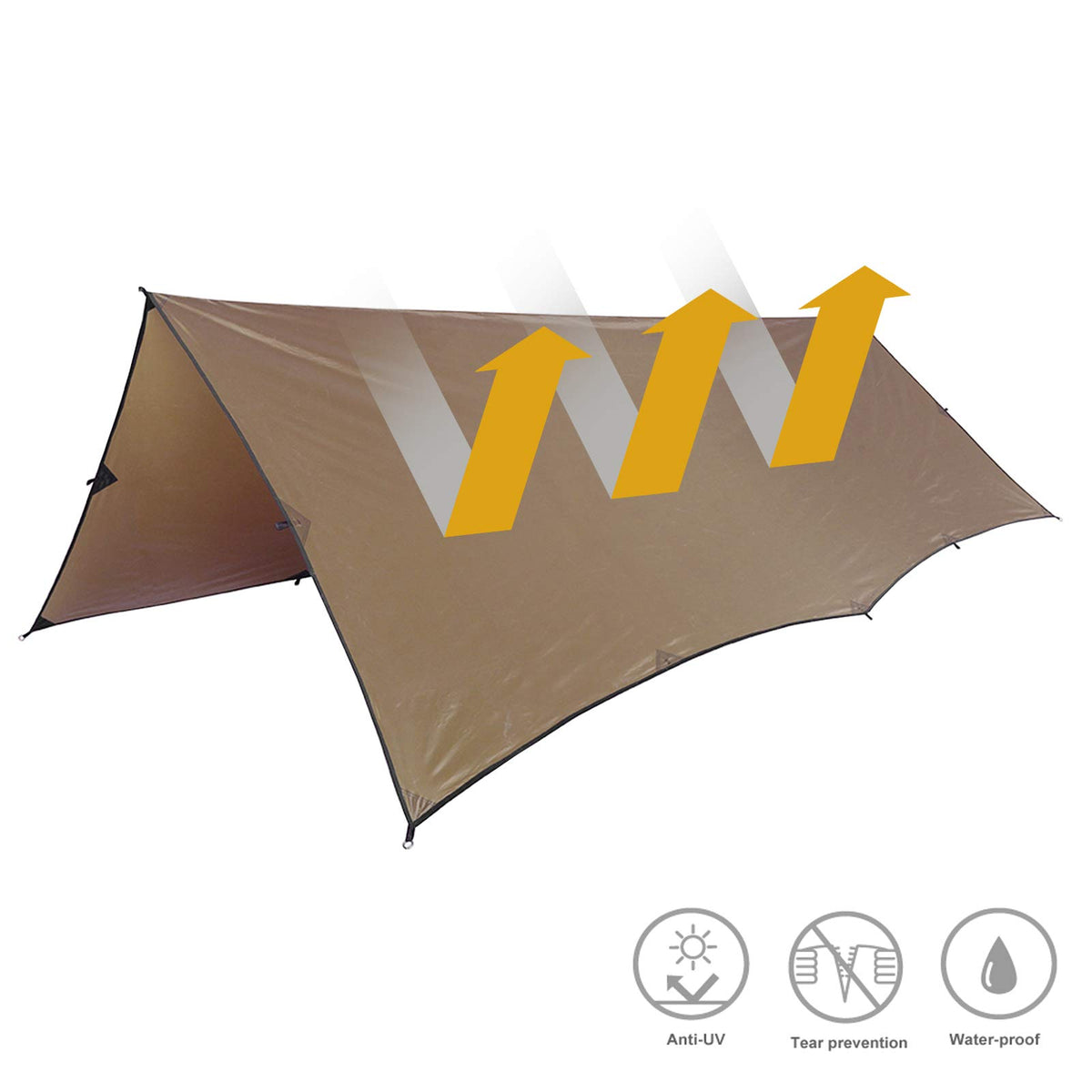 ONETIGRIS Camping Tarp - 12.8ft, 9.5ft, Large - product view 4