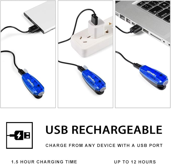 USB Rechargeable LED Safety Lights (2 Pack) - Clip on Strobe Running Lights for Runners