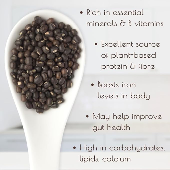 Darsa Organics Urad Whole Dal (Matpe Beans with Skin) 2lb, | USDA Organic, Non-GMO, Gluten-Free