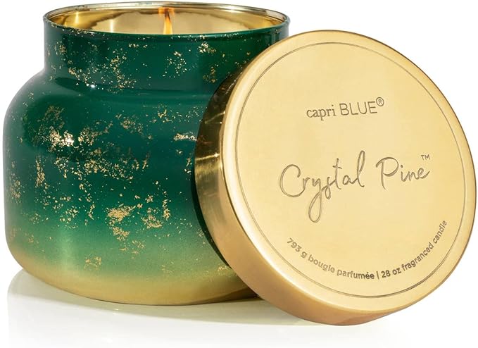 Capri Blue Glimmer Jar Candles - Luxury Holiday Scented Candles for Home - Long Lasting Soy Wax