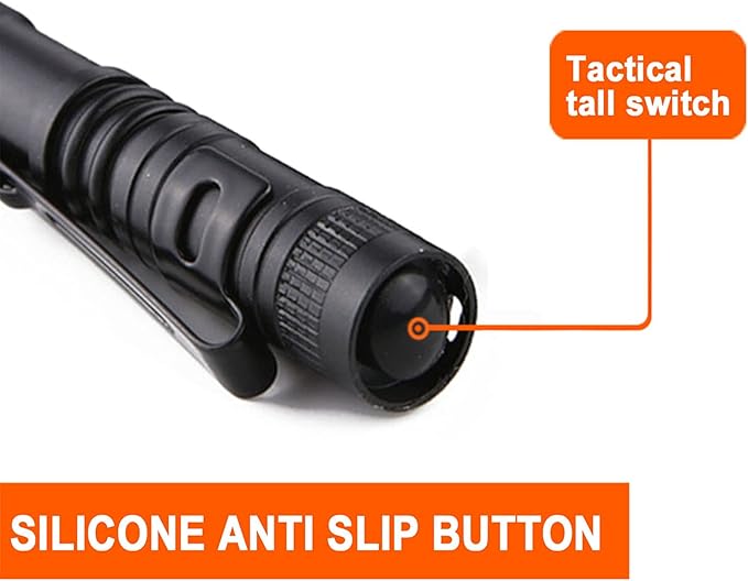 Beieverluck 10 Pack Small Mini Flashlights, Pocket Flashlight Penlight with Clip, Tactical Pen