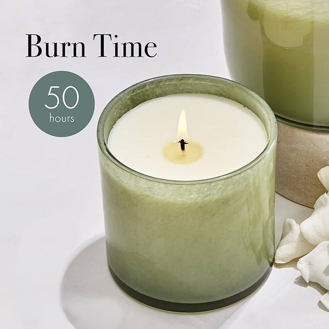 LAFCO New York Classic Candle, Fresh Cut Gardenia - 6.5 oz - 50-Hour Burn Time - Reusable, Hand