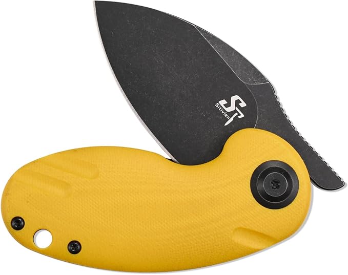 Sitivien ST153 Pocket Folding Knife,Sandvik 14C28N Black Stonewashed Blade with G10 Handle,Chinese