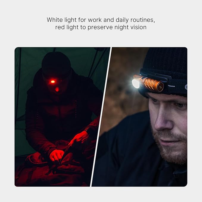 OLIGHT Perun 3 Mini Headlamp 1250 Lumens LED Head Flashlight,Rechargeable Headlight with Red Light