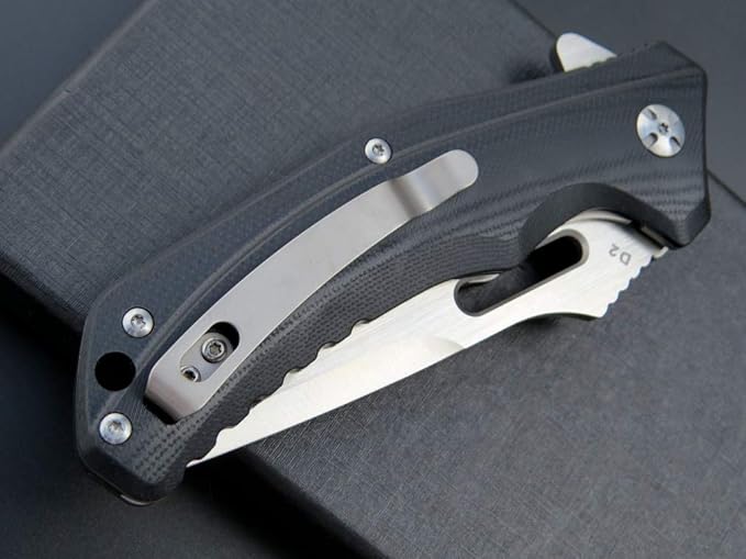 Eafengrow EF908 Pocket Knife Sanding Finished D2 Steel Blade G10 Handle Pocket Clip and Liner Lock