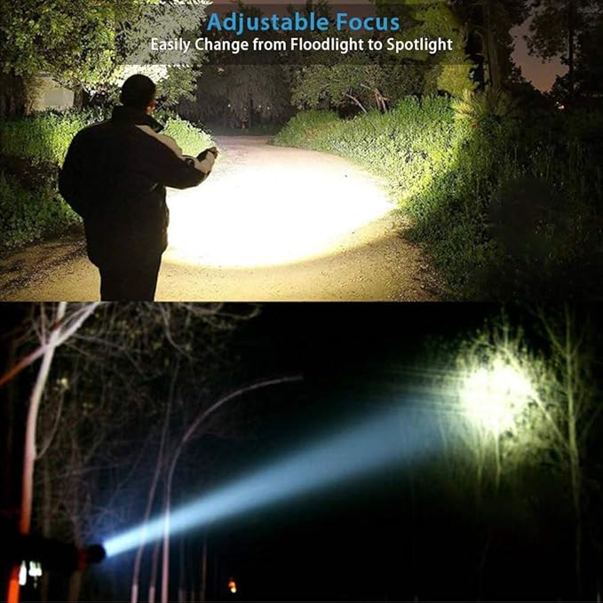 Hoxida Flashlight USB Rechargeable, Magnetic LED Flashlight, Super Bright LED Tactical Flashlight