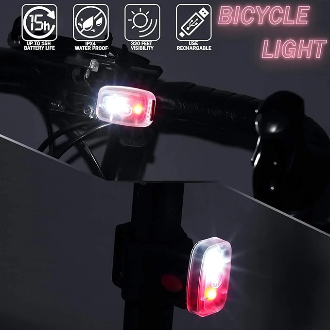 Mudder Running Lights for Runners Rechargeable LED Safety Lamps USB Rechargeable Clip on Strobe