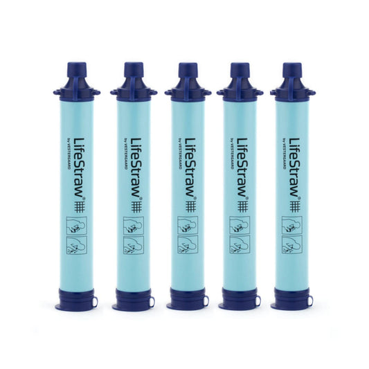 LifeStraw Personal Water Filter for Hiking, Camping, Travel, and Emergency Preparedness, 5 Pack