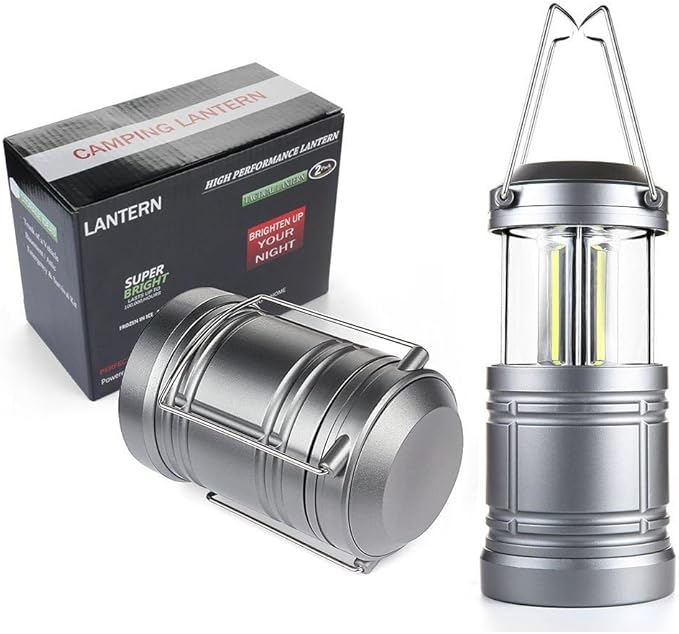 2 Pack LED Camping Lantern ,Battery Powered Hanging Lanterns - Survival Kit for Hurricane