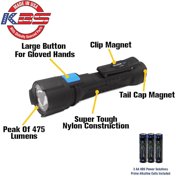 Bright Star Razor Go All-Purpose LED Flashlight ??21,000 Candela Beam, 24-Hour Runtime, Magnetic