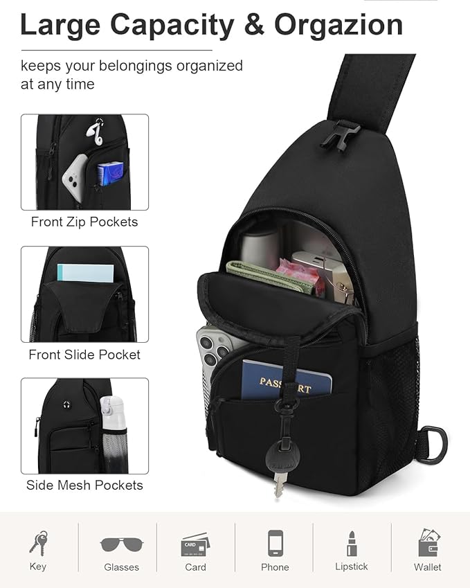 Crossbody Bags for Women Man Waterproof Sling Bag Backpack Trendy Casual Cross Body Bag with
