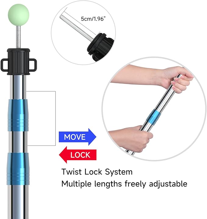 SANLIKE Telescoping Tarp Pole Heavy Duty Tent Poles, 33"-86.6"/94" Thickened Tube Collapsible