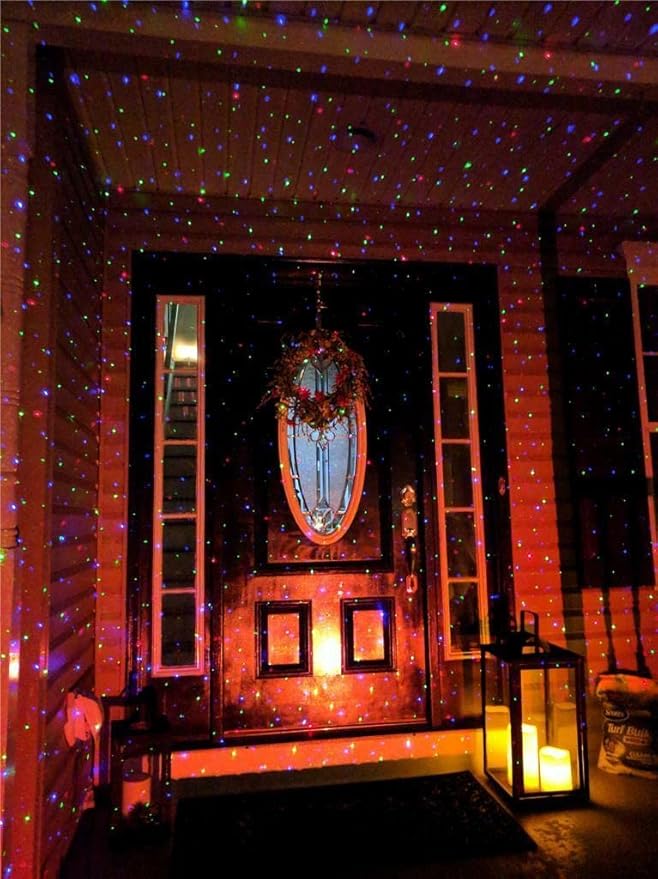 LEDMall Christmas Laser Projector Lights Outdoor, Motion Firefly Red, Green and Blue with Remote
