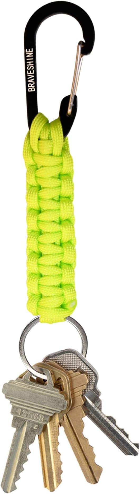 BRAVESHINE Paracord Keychain Carabiner Clip, D Ring Lanyard Hanger Stroller Hook for Water Bottle