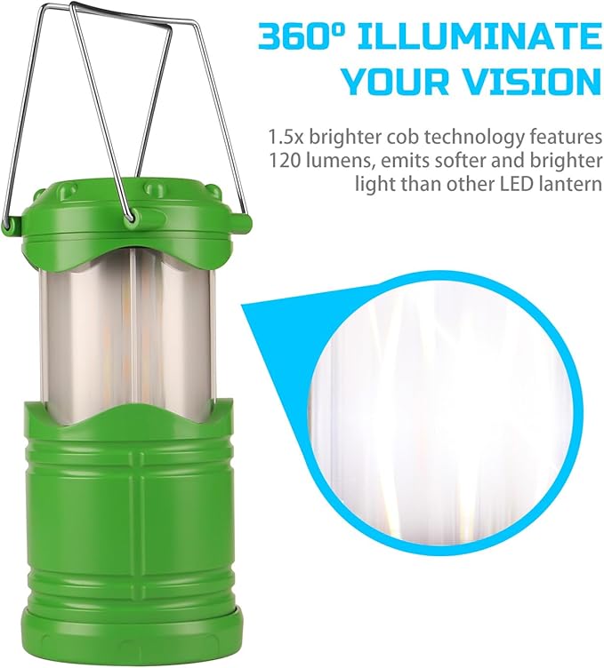 Lichamp 4 Pack LED Camping Lanterns, Collapsible Flameless Candles Tea Lights, Portable Battery