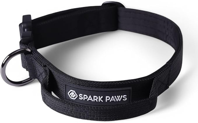 Spark Paws Tactical Dog Collar - Heavy Duty, Premium Quality, Thick and Durable for Large and