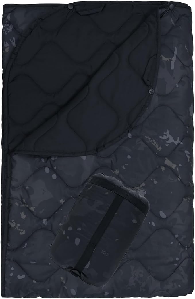 Poncho Liner Military Outdoor Camping Blanket for Travel, Beach, Grass, Picnic, Car Emergency