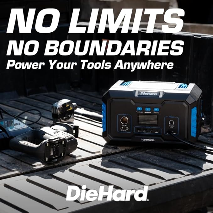 DieHard Portable Power Station 1000-Watt (2000-Watt Peak) - Quiet, Lightweight Solution for Home