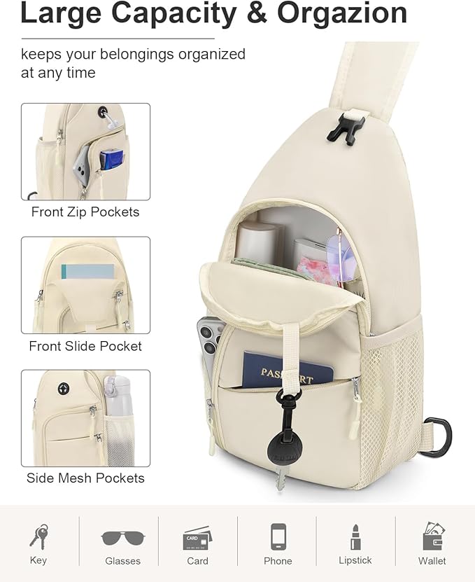 Crossbody Bags for Women Man, Waterproof Sling Bag Backpack Trendy Casual Cross Body Bags with