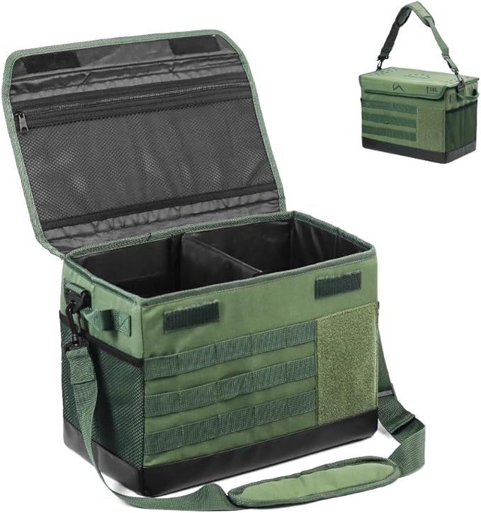 18L Camping Storage Bag, Multifunctional Waterproof Picnic Basket, Tent Stakes Organizer,With
