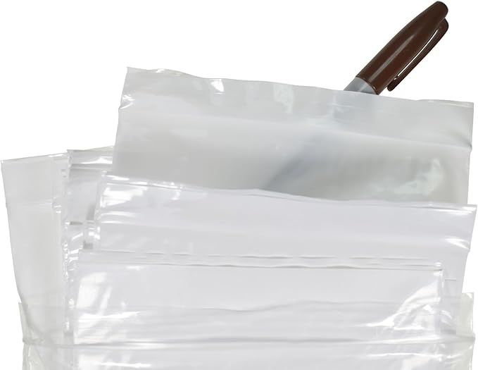 uGems 6" X 9" Reclosable Zipper Bags 2 mil White (Qty=100) #r69wt-100