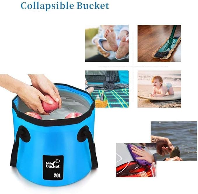 BANCHELLE Collapsible Bucket Water Container Portable Folding Camp Wash Basin for Outdoor Traveling