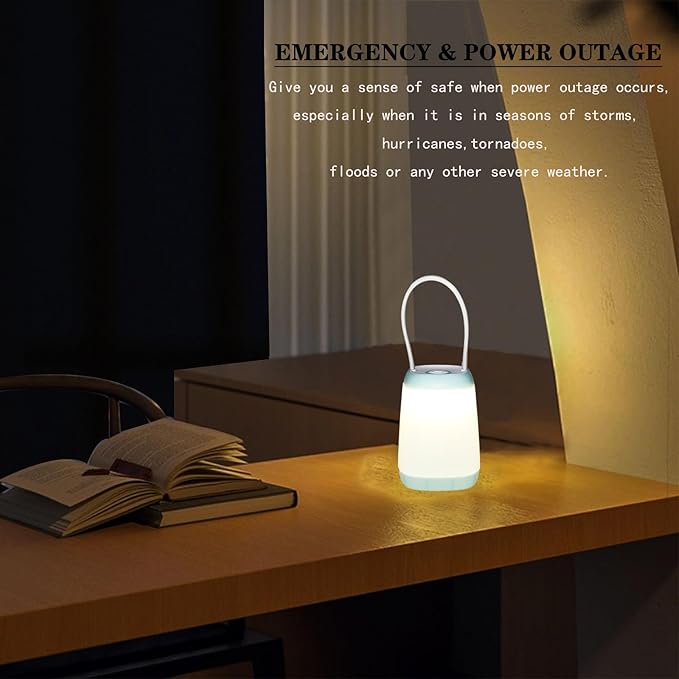 3 Pack LED Camping Light, 3 Light Modes Rechargeable Battery Powered Night Light for Indoor and