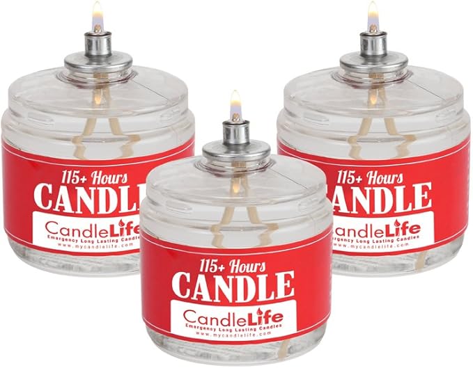 Candlelife Emergency Survival Candle (Set of 3) - 115 Hours Long Lasting Burning Time - Great