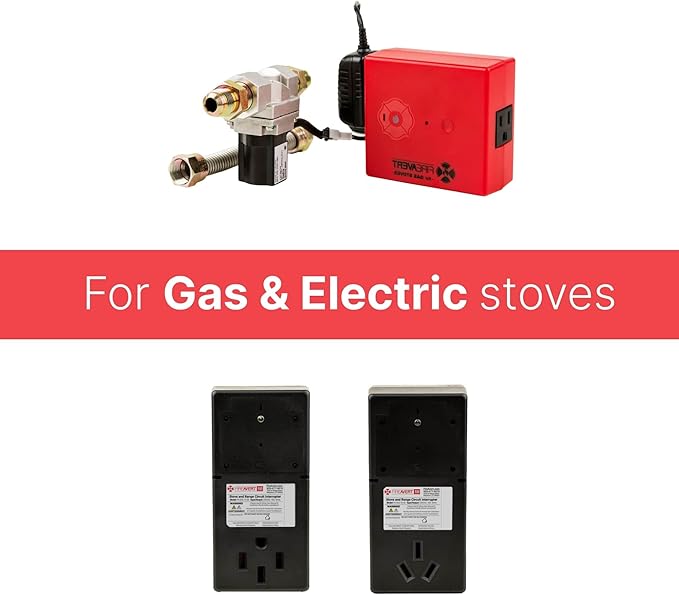 FireAvert-Gas Stove Auto Shut-Off Device (1/2" Pipe Line), Oven Monitoring Solution for Senior