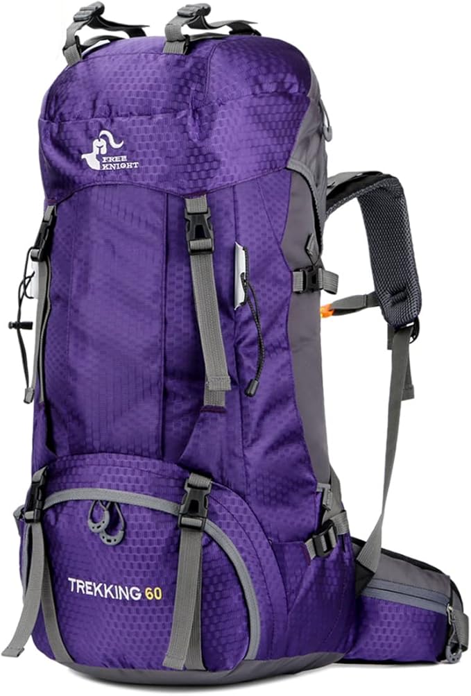 Bseash 60L Waterproof Hiking Camping Backpack with Rain Cover, Large Outdoor Sport Travel Daypack