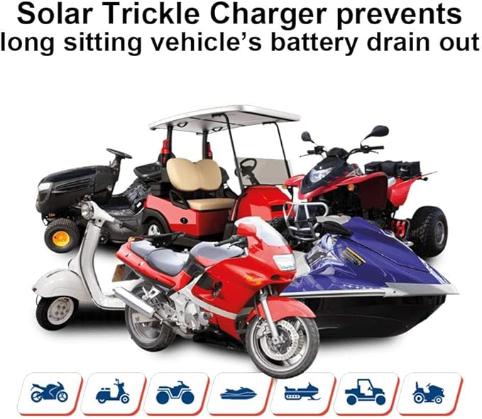 ECO-WORTHY 10W Solar Car Battery Charger Maintainer 12V Waterproof Portable Solar Trickle Charger